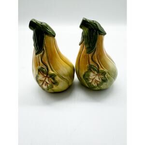 Vintage Squash Ceramic Salt & Pepper Set S&P Kitchy Knickknacks